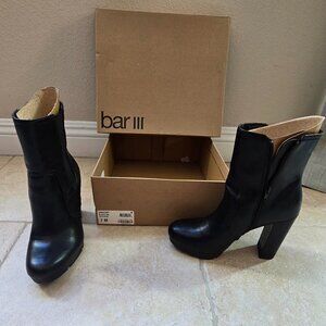 Womens black boots- bar III faux leather platform boots